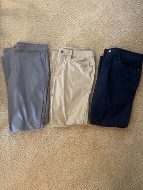 Lululemon Mens ABC Pants in Beige, Gray, and Navy
